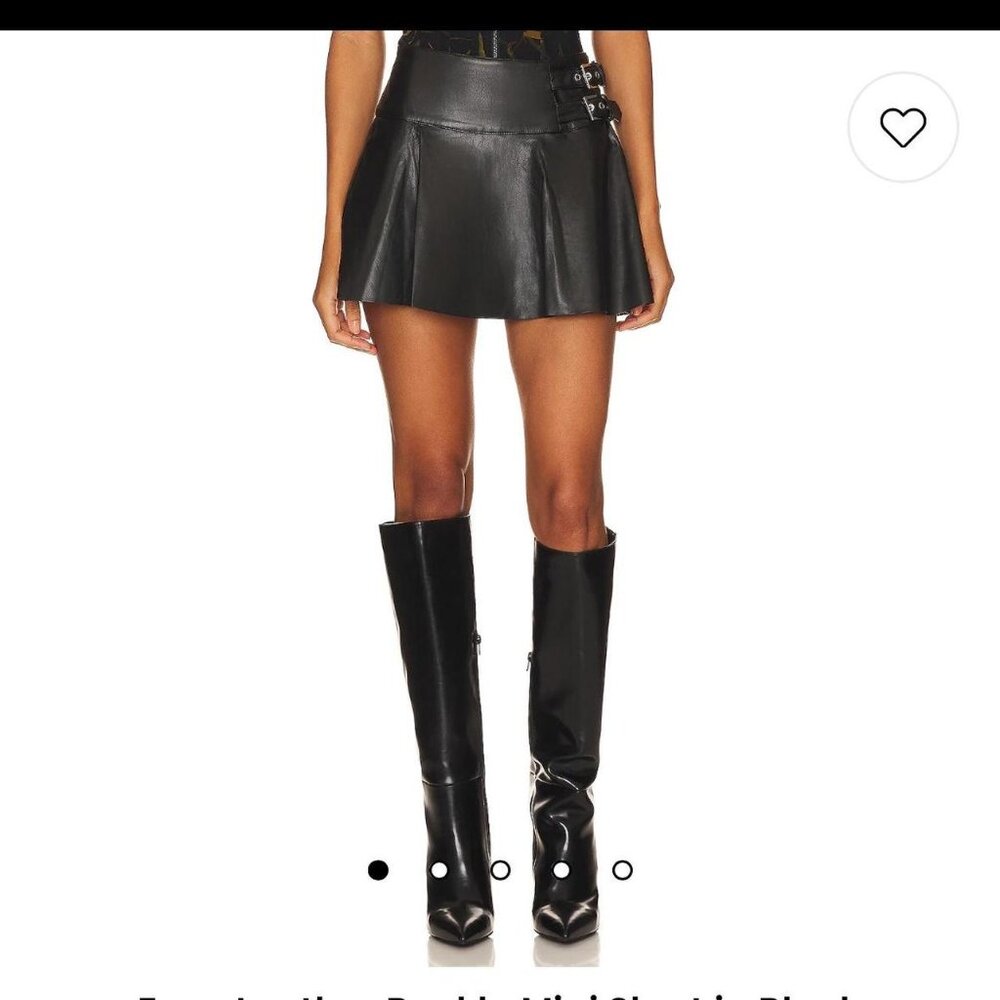 WEWOREWHAT double buckle black leather SKORT